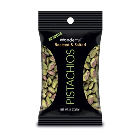 Salted California Pistachios - Wonderful, Roasted & Salted Shelled Pistachios Nuts, 2.5 Oz, 8 Ct