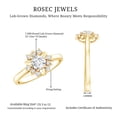 thumbnail image 5 of Rosec Jewels Lab Created Diamond Flower Engagement Ring for Women (EF-VS Quality Certified), 18K Yellow Gold, US 10.00, 5 of 8