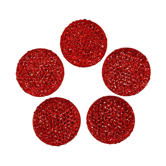Round Self Adhesive Diamond Cluster Gems, 1-Inch, 10-Count, Ruby