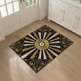 thumbnail image 3 of ODIKA 3'x5' Washable Throw Rug Stain Resistant, Low Profile, Non-Slip Record Vintage Vinyl Disco Groove Rays Music Symbols Player Dj for Entryway, Kitchen, Mudroom, 3 of 7