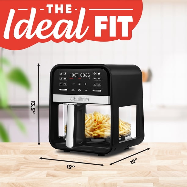 Gourmia 7-Quart Digital Air Fryer with Glass Basket and 12-One