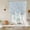 White Gray Blue, variant on Light Blue Dandelion Tie Up Curtains 45 Inches Long, Kitchen Window Curtains Over Sink, Spring Flowers Modern Minimalist Small Window Curtains Shade Balloon Curtains Valances for Bedroom/Cafe 34"x45"