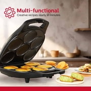 Holstein Housewares 6-Section Non-Stick Arepa Maker, Multi-Food Maker - Eggs, Mini Pancakes, Corncakes and More, Matte Black