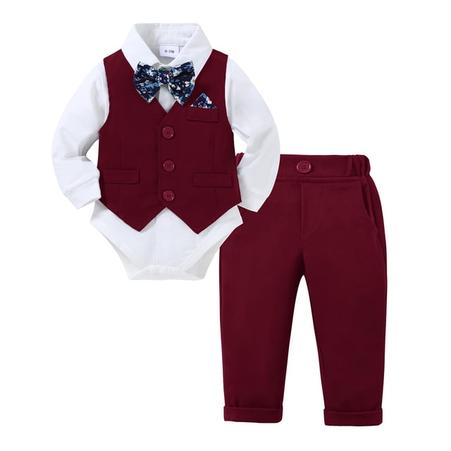 Conjunto para Niño Pequeño DISAUR 12-18 Meses Bordeaux para Bautizo