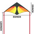 thumbnail image 2 of GEX 2022 Style 50" Large Delta Kite for Kids and Adults Beginners Easy to Fly Single Line String for Beach Trip Park Outdoor Activities Orange, 2 of 5