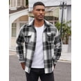 thumbnail image 6 of COOFANDY Men's Flannel Overshirt Long Sleeeve Shirts Fashion Button Down Jacket, 6 of 10