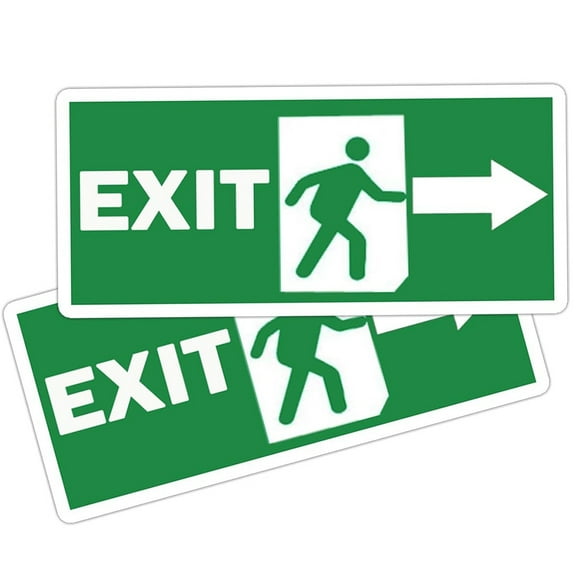 Exit Signs Stickers,9x5inch Exit Right Arrow Sticker Vinyl Decal for Office,Buildings,Workplace,Indoor & Outdoor,8pcs