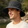 thumbnail image 2 of WMNTST Mens Bucket Hats Mesh Breathable Wide Brim Sun Hat Solid Color Outdoor Hiking Camping Hats, 2 of 5