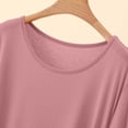 thumbnail image 5 of Ohufall Womens Sleepshirt Short Sleeve Crew Neck Solid Color Nightgown Loose Fashion Home Wear Sleepwear Pajamas, 5 of 7