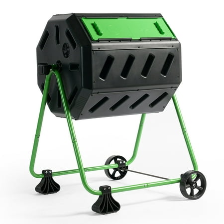 Hot Frog Mobile Dual-Chamber Compost Tumbler