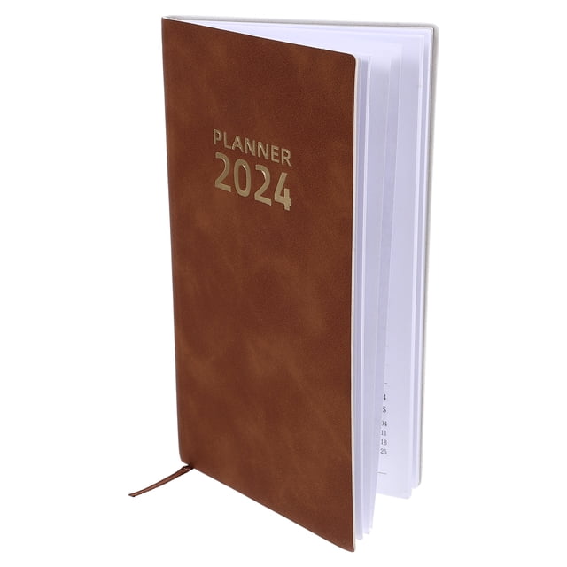 Miangastore Daily Planner Notepad with Durable Paper and Imitation Leather for Home Use Brown Color