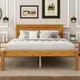 thumbnail image 3 of Euroco Full Platform Bed, Modern Wood Frame Bed with Headboard and Slats for Kids Room, No Box Spring Needed, Oak, 3 of 11