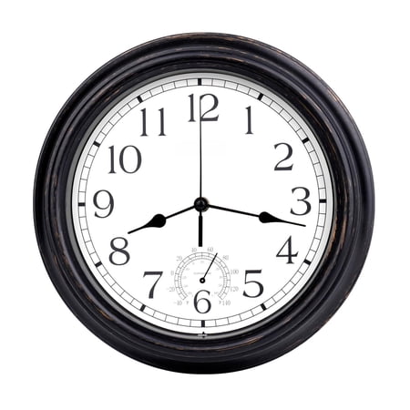 16 Bronze Outdoor Wall Clock with Thermometer Retro Decor