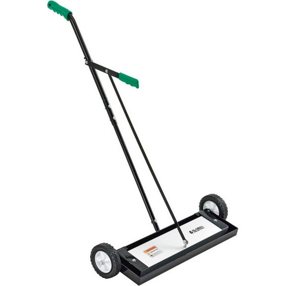 Global Industrial 641796 Heavy Duty Magnetic Sweeper with Release Lever 24 in. Cleaning Width