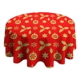 thumbnail image 4 of Christmas Round Tablecloth 70x70in(178x178cm) – Waterproof Polyester Table Cover with Full Print Design, Wrinkle Resistant & Washable for Kitchen Dining Party Decor, 4 of 6