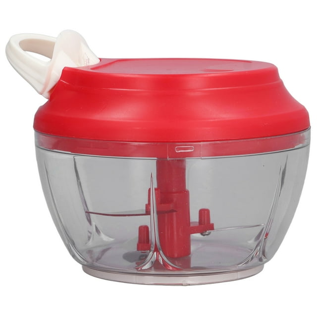Picadora manual de alimentos de 500 ml/17 oz, procesador de alimentos portátil para ajo, cebolla, carne, pimienta y jengibre.