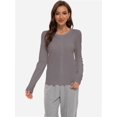 thumbnail image 4 of Women's Long Sleeve Button-Down Cardigan - Classic Crew Neck Knit Sweater, 4 of 6