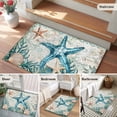 thumbnail image 5 of 2x3 Ft Entryway Area Rug, Teal Coastal Starfish Kitchen Rug Runner Washable Floor Mat, Vintage Summer Beach Nautical Coral Non Slip Indoor Door Mat Throw Carpet for Bathroom Living Room Bedroom, 5 of 8