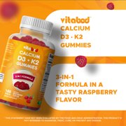 (2 pack) VITABOD Vitamin D3 K2 Gummies - Bone & Heart Health - 180 Pectin Based Gummies