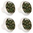 thumbnail image 2 of 4 Pcs Camouflage Green Black Knobs for Kitchen Cabinet Cupboard Dresser Bookcase Drawer Pulls Handles Round Home Decor, 2 of 8