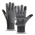 thumbnail image 1 of PMVFHDE Thermal Gloves Unisex Autumn Winter Outdoor Cycling Gloves Adjustable Snap Closure Windproof Full Finger Screen, 1 of 2