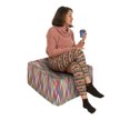 thumbnail image 2 of Ikat Rectangle Pouf, Funky Colored Geometric Zigzag Stripes in Contrasting Tones Retro Fashion Repetition, Under Desk Foot Stool for Living Room Office with Cover, 25", Multicolor, by Ambesonne, 2 of 4