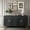 Distressed Black, variant on Noble House 59.8" Modern Lacquered Sideboard, Buffet Storage Cabinet with Adjustable Shelves, Champagne Silver