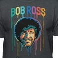 thumbnail image 2 of Teelocity Bob Ross Paint Drip Charcoal Heather Short Sleeve Graphic Tee, 2 of 4