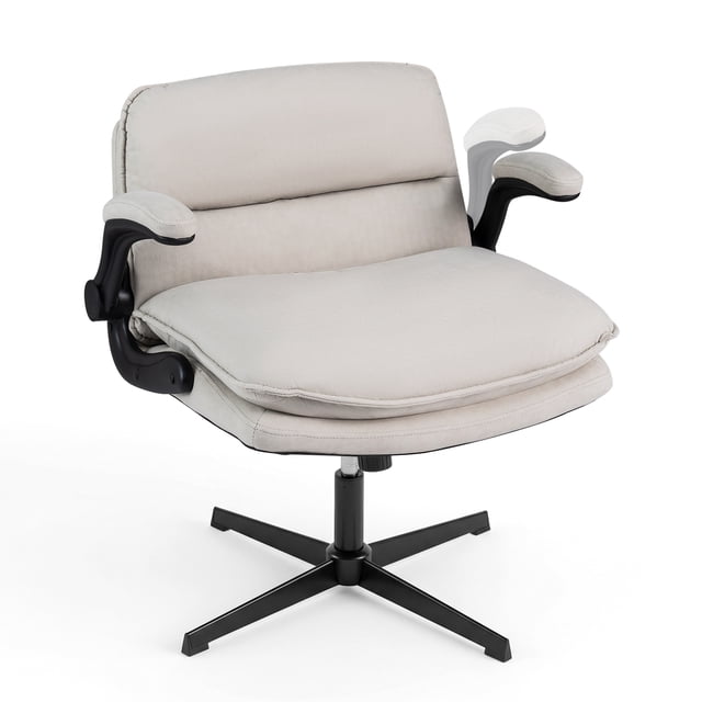 Costway Chaise Croisée avec Accoudoirs Relevables, Hauteur Réglable, Dossier Grand, Siège Rembourré