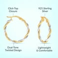 thumbnail image 4 of LeCalla 925 Sterling Silver Twisted Intertwining Hoop Earrings, 4 of 7