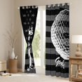 thumbnail image 3 of Homewish Golf Sport Player Blackout Curtains Set of 2 (52x84 Each) for Teen, Grey Stripes Stars Flag Window Curtains, Modern Ball Game Curtains and Drapes, Black Out Curtains Bedroom Decor, 3 of 6