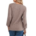thumbnail image 5 of UVN Blouses for Women Casual Long Sleeve Shirts Dressy Hollow Out Lace Button Tops Fall Lightweight Pullover, 5 of 8