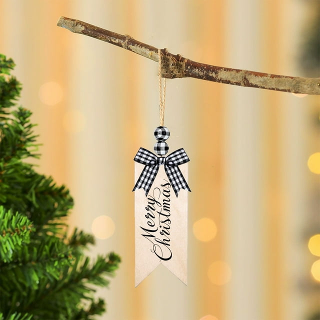 Wooden Christmas Ornament Tags | Writeable and Drawable Gift Labels for Holiday Decorating | DIY Craft Pendant with Wood Bead for Tree Decor, Festive Displays, and Personalized Gift Tagging