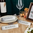 thumbnail image 5 of 6Pcs Metal Reserved Table Signs Reservation Table Tent Signs Double Sided Reserved Seating Signs Silvery Reservation Seat Signs for Restaurant Wedding Party Office 1.3x5.9x1.5 Inch DIYDIY, 5 of 6