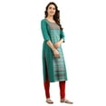 thumbnail image 4 of Round Neck Printed Kurta - Alpine Green-Medium, 4 of 6
