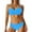 Sky Blue, variant on Women's Fringed Bikini Set - Suspender Dance Team Performance Swimsuit, Cross Front Flash Cloth Two Piece,Size M