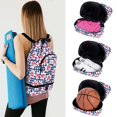 thumbnail image 4 of Drawstring Backpack Bag with Shoe Compartment, Large Gym Bag Sackpack Sports Beach Backpack for Men Women, 4 of 7