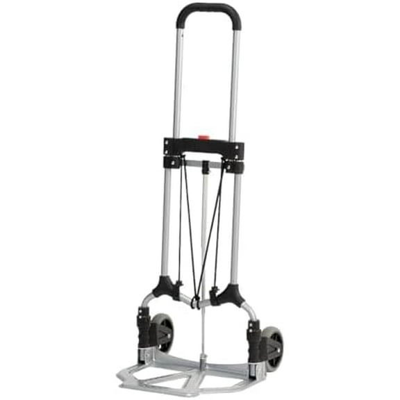 Steel Foldable Hand Truck with Telescoping Handle and 5-inch Rubber Wheels, 160 lb. Capacity (MCI-S-SS)
