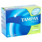Tampax Tampons with Cardboard Applicator, Super, 40 Ct