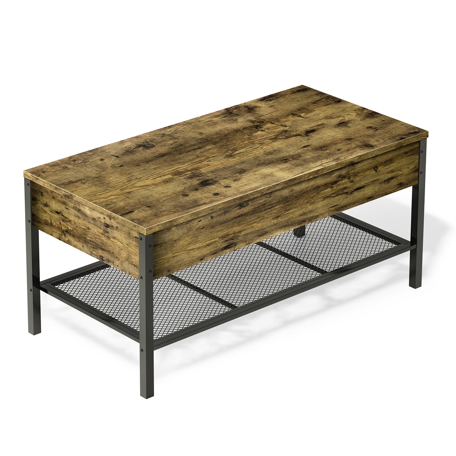 Kepooman Mid Century Modern Coffee Tables with Hidden Storage Space & Wooden Lift Table top, Brown Kepooman Mid Century Modern Coffee Tables with Hidden Storage Space & Wooden Lift Table top, Brown