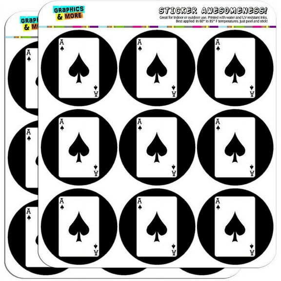 Playing Cards Ace of Spades 18 2" Planner Calendar Scrapbooking Crafting Stickers