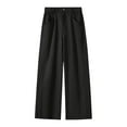 thumbnail image 4 of Telankuip Mens Wide Leg Suit Pants Loose Fit Lightweight Comfortable Business Casual Trousers with Elastic Waistband Solid Color Straight Stylish Simple Work Outfits Black XXL, 4 of 7