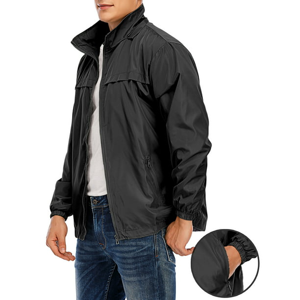 LELINTA Mens Full Zip up Sportswear Windbreaker Jacket Sport Casual ...