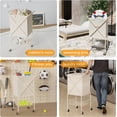 thumbnail image 5 of Laundry Basket with Wheels:88L Rolling Laundry Cart Foldable Metal Frame Dirty Clothes Laundry Hamper 36"H 4 Caster 2 Brake Waterproof Removable Liner Carry Handle for Dorm Laundry Room,Cream, 5 of 18
