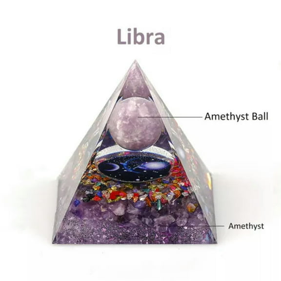 EOEMY Crystal 12 Constellation Pyramid Chakra Energy Generator Orgonite Reiki Healing-Libra