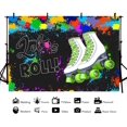 thumbnail image 2 of 7x5ft Let's Roll Backdrop Happy Birthday Decorations for Girls Skating Theme Party Decorations Colorful Party, 2 of 5