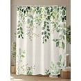 thumbnail image 4 of Shower Curtain Ombre Green Eucalyptus Leaf Shower Curtains for Bathroom, Waterproof Polyester Shower Curtain Set with Hooks, Extra Long 72" x 96" Vintage Branch Plant, 4 of 6