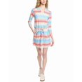 thumbnail image 3 of IBKUL womens  3/4-Sleeve Drawstring Dress, XL, Pink, 3 of 4