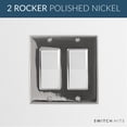 thumbnail image 2 of Switch Hits Polished Nickel Outlet Wall Plate | 2 GFI Rocker | 4.5" x 4.5" | Hand-Polished Brass Construction | Electrical Switch Plate Cover for All Configurations, 2 of 5