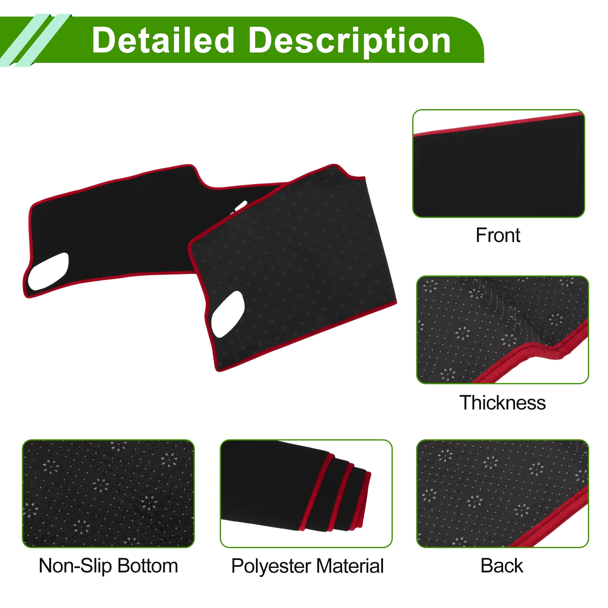 Unique Bargains Durable Polyester Cover Mat for Hyundai Vehicles Black Red